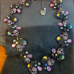 Betsey Johnson skull necklace DARK MAGIC